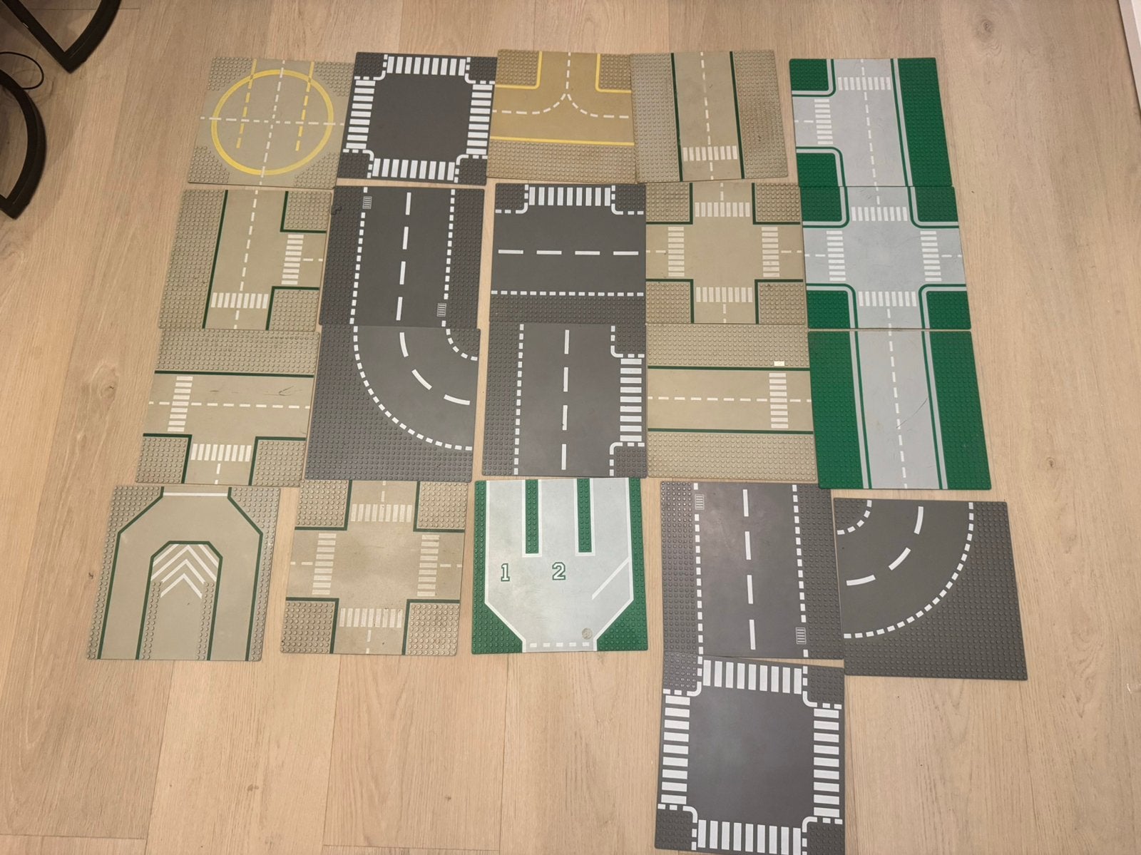 17x LEGO Wegenplaten / Grondplaten - Vintage + City - Straat, Ophalen of Verzenden, Gebruikt, Lego