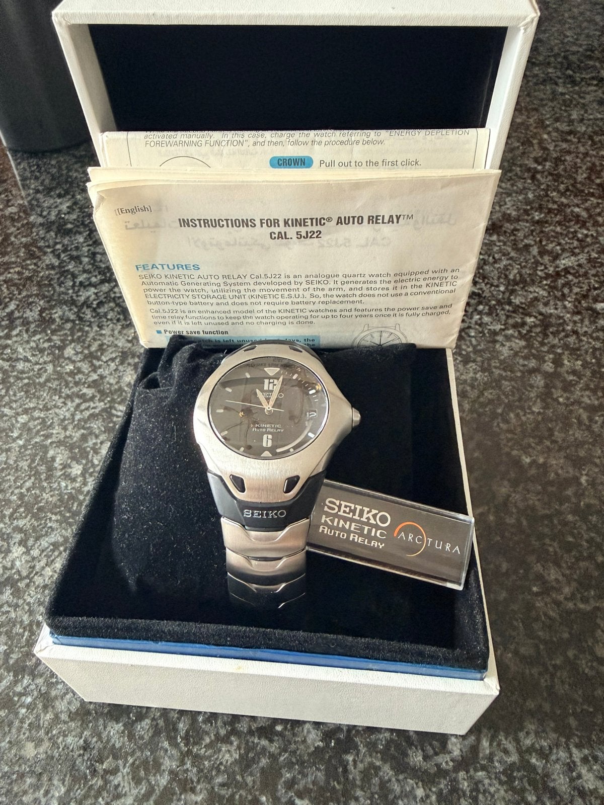 Seiko arctura kinetic 5J22-0A70 auto relay, Verzenden, Nieuw, Staal, Seiko