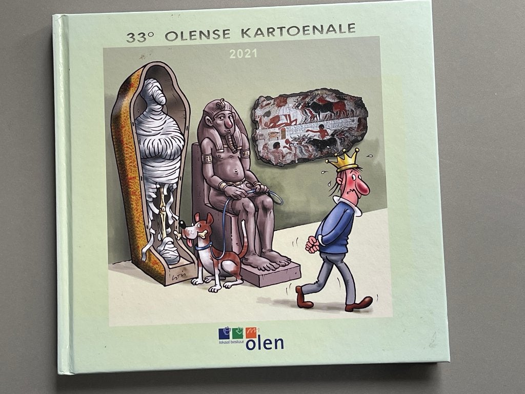 Olense Kartoenale Cartoons ‘bezoek aan het museum’, Ophalen of Verzenden, Zo goed als nieuw, Cartoons