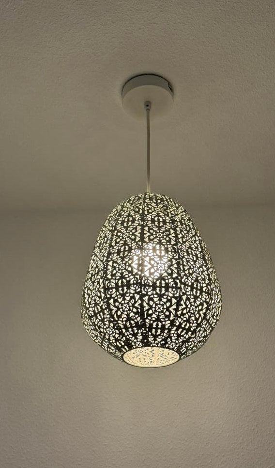 Hanglamp Aisha wit, Ophalen of Verzenden, Zo goed als nieuw, Metaal, E27 (groot)