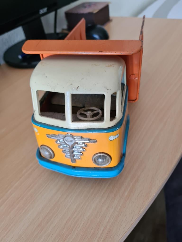 Vintage Gama Duits Fabrikaat kiepwagen - Blikken speelgoed, Ophalen of Verzenden, Gebruikt
