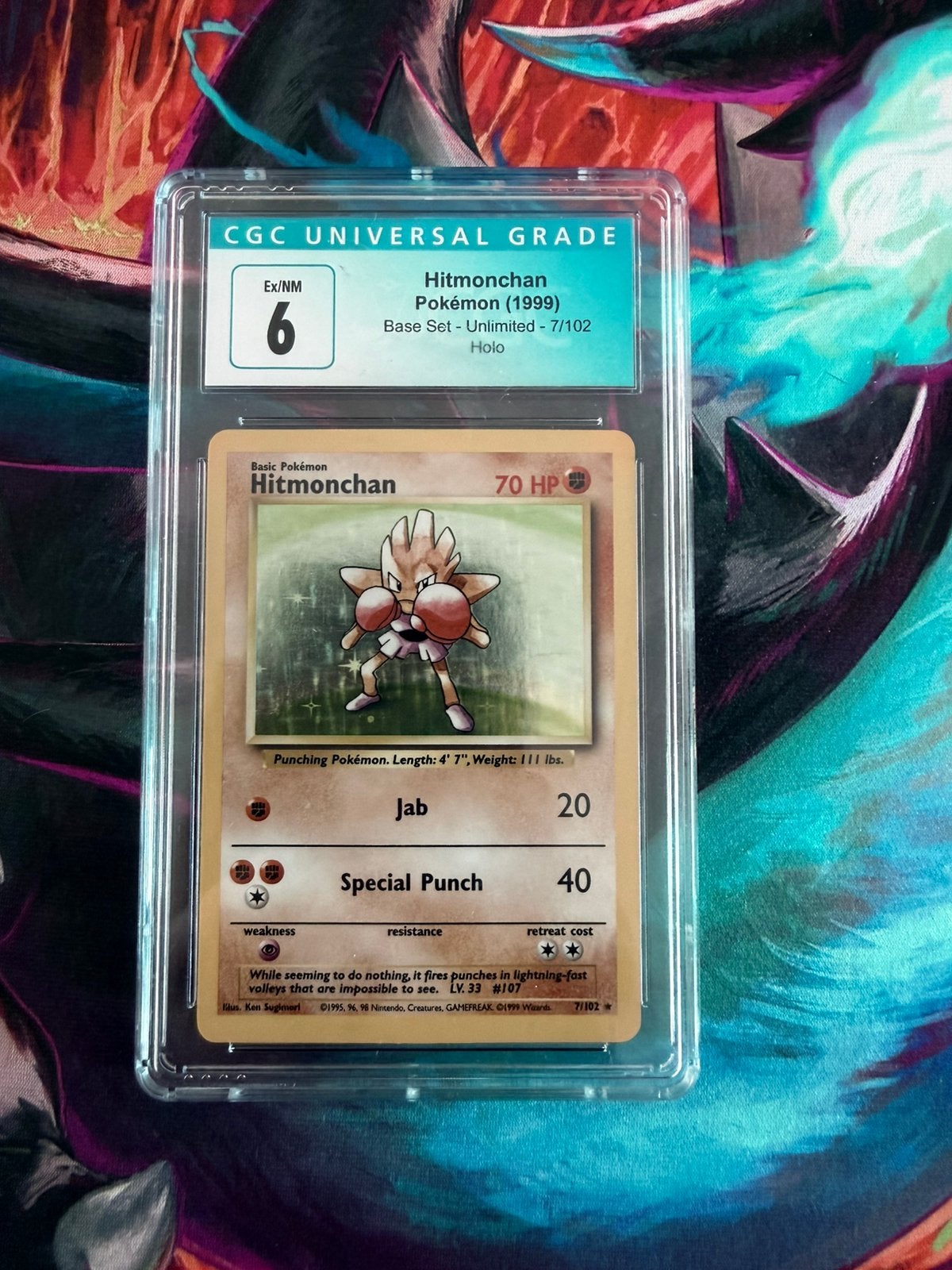 Hitmonchan Base set CGC 6, Ophalen of Verzenden, Zo goed als nieuw