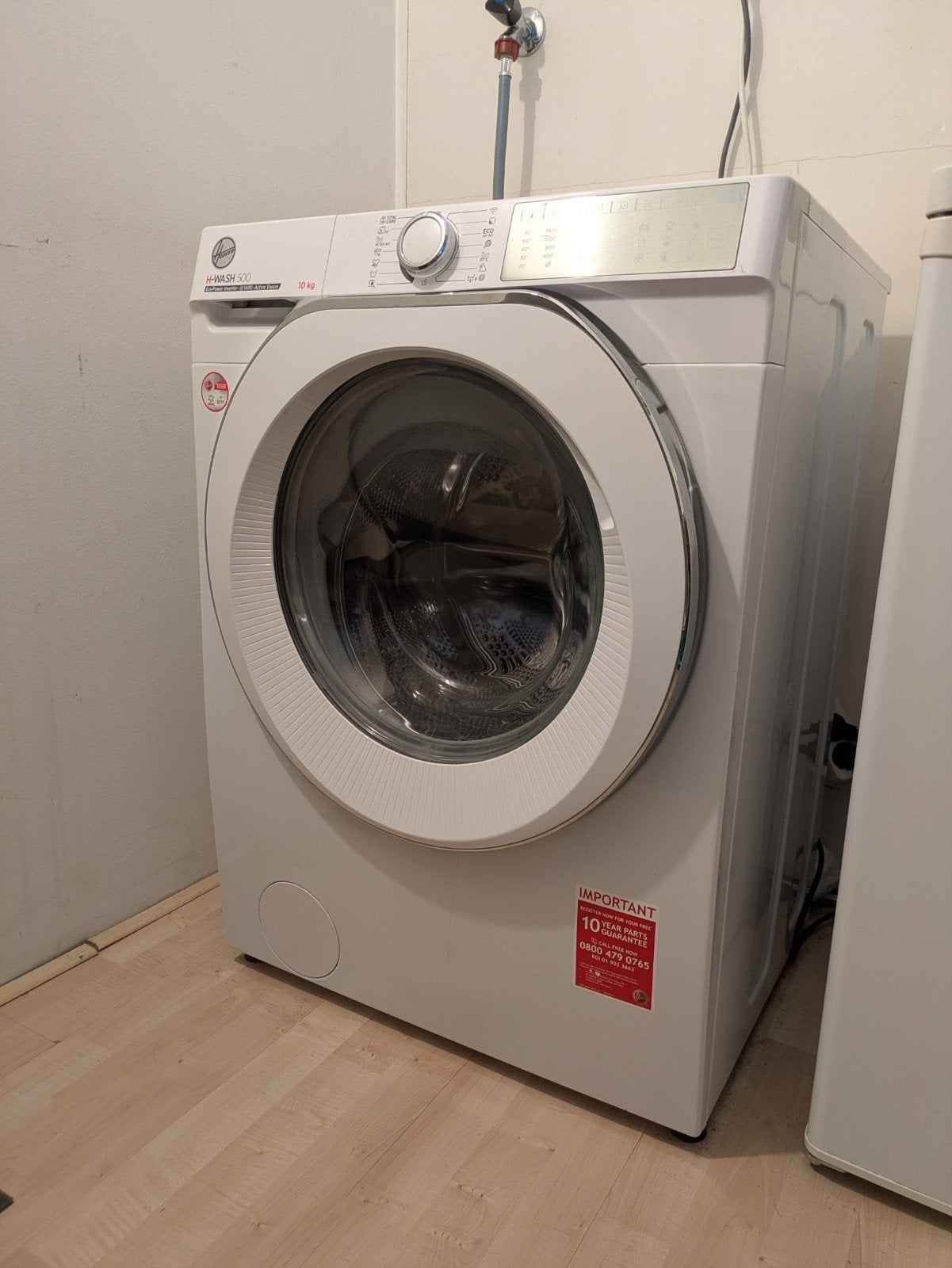 Hoover H-WASH 500 Wasmachine - 10 kg, Eco-Power Inverter, Ophalen, 1200 tot 1600 toeren