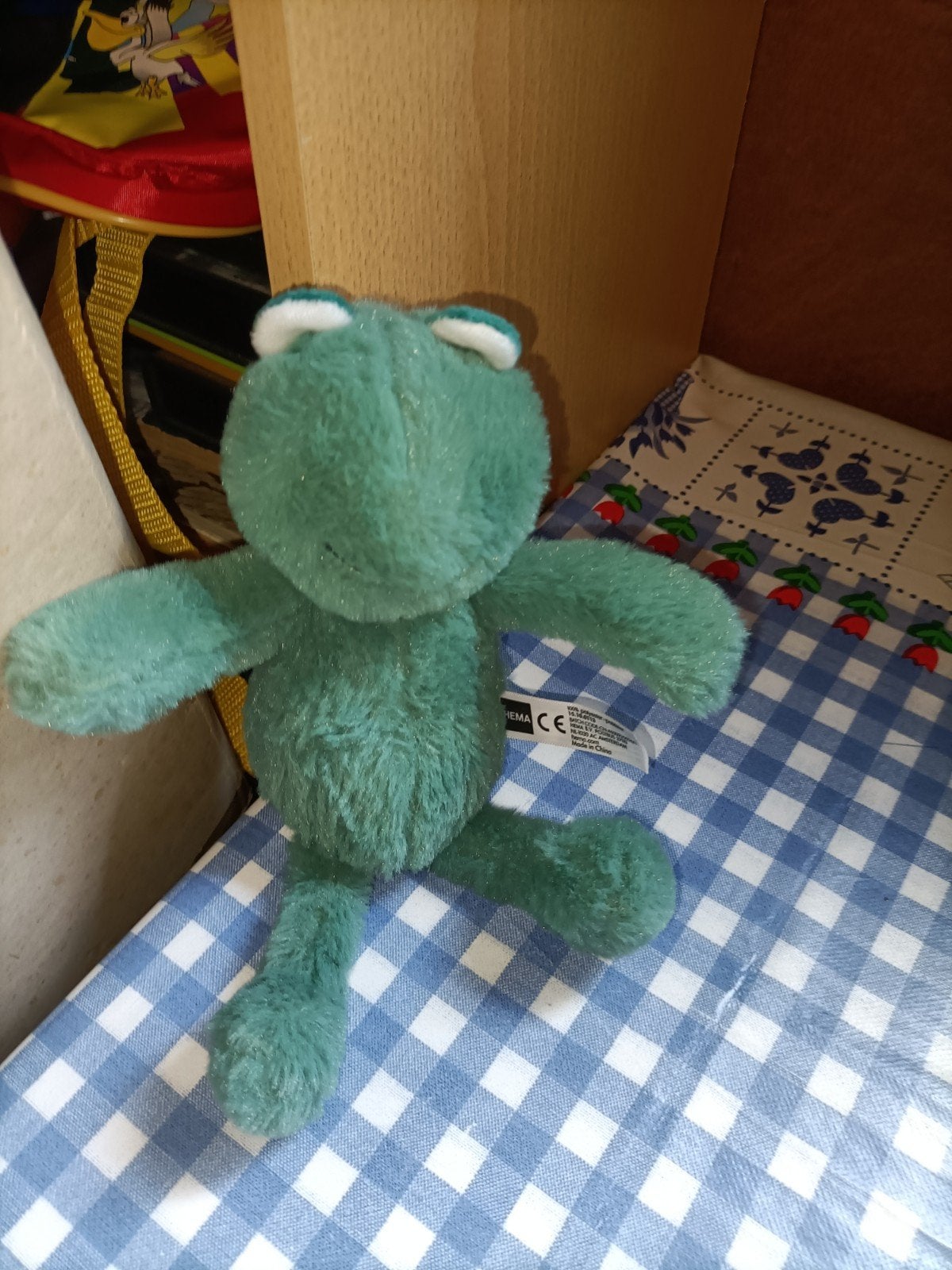 Hema oude kikker knuffel groen 21 cm groot, Ophalen of Verzenden, Zo goed als nieuw