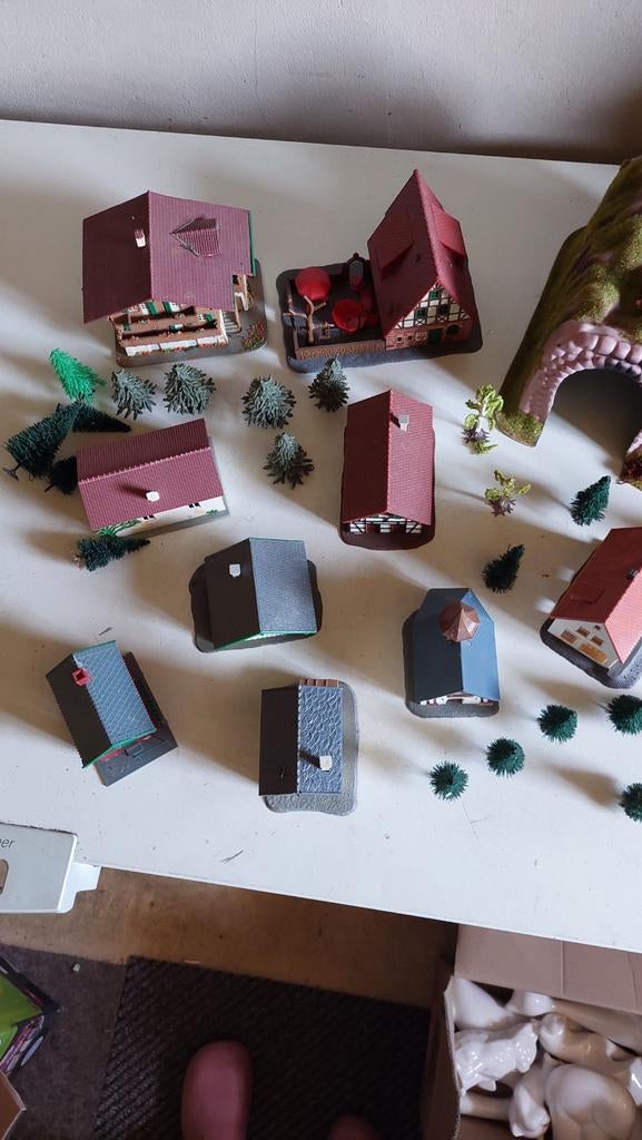 Huisjes en tunnel voor treinset, Ophalen of Verzenden, Poppenhuis