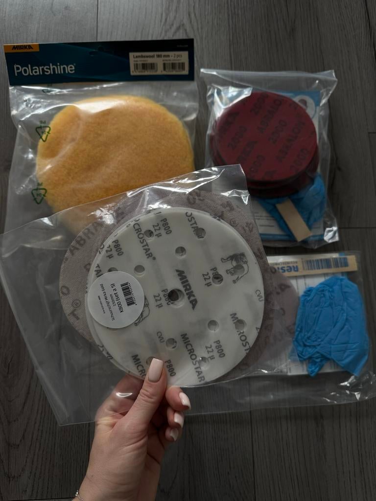 Mirka Abralon schijven & Polijstvacht lamswol set, Doe-het-zelf en Verbouw, Gereedschap | Schuurmachines, Nieuw, Overige typen