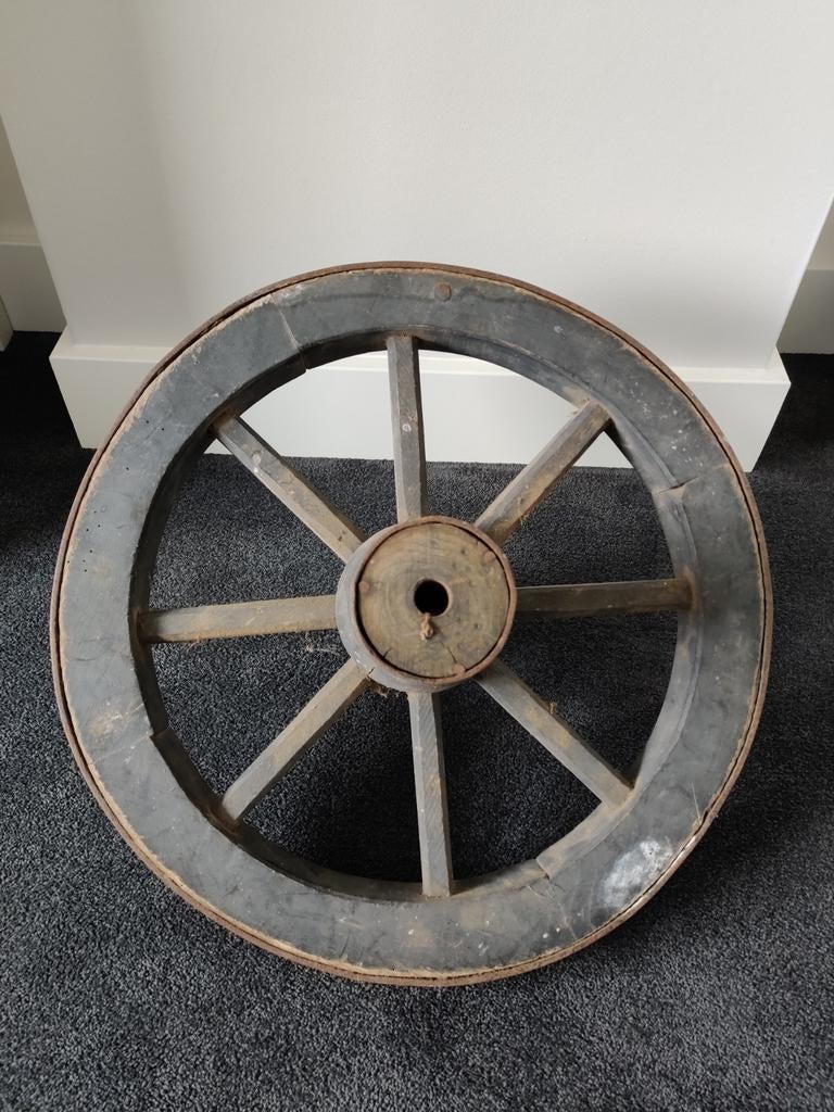 Antiek Karrewiel - Decoratief Houten Wiel, Antiek en Kunst, Antiek | Overige Antiek, Ophalen