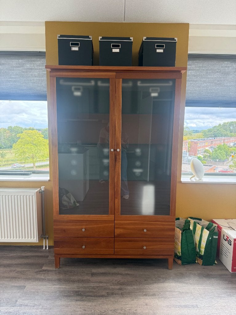 Houten kast, Huis en Inrichting, Ophalen, Gebruikt, 100 tot 150 cm, Met lade(s)
