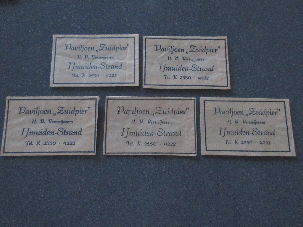 5 x IJmuiden-Strand, paviljoen Zuidpier, Verzenden, Nederland