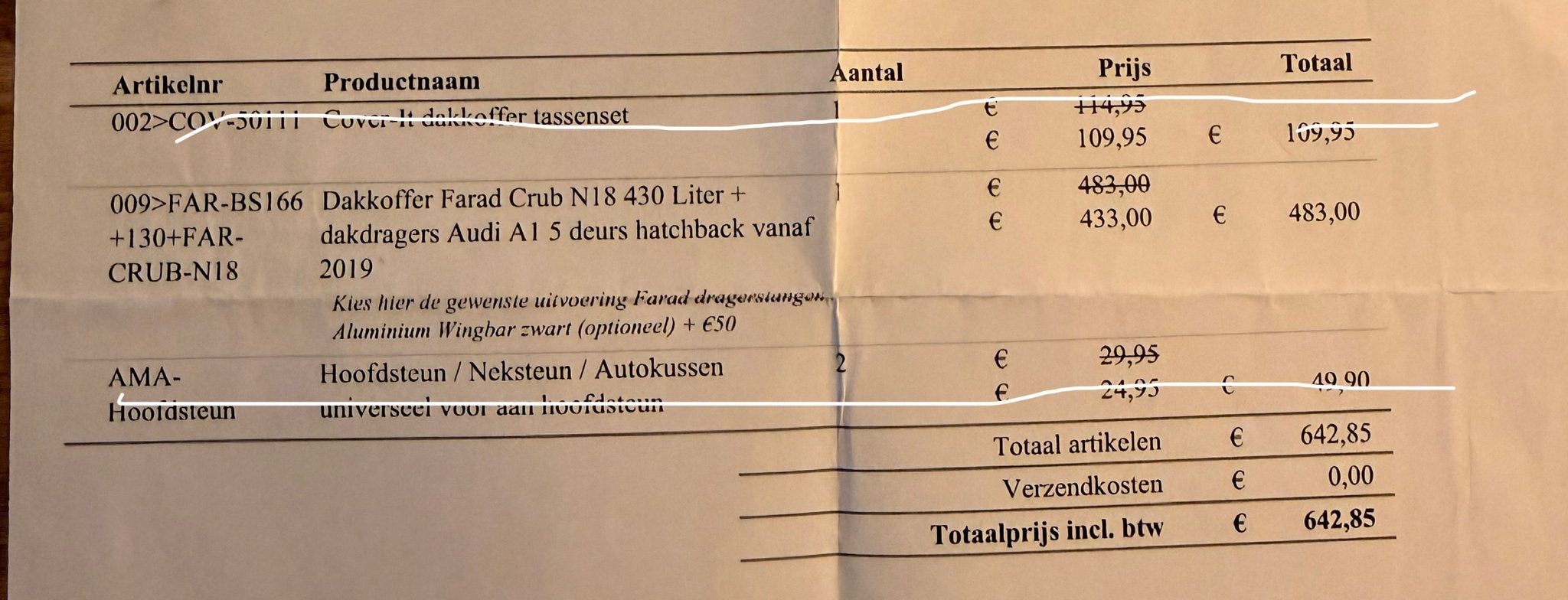 Farad Crub N18 Dakkoffer 430 Liter + dakdragers Audi A1, Ophalen, Zo goed als nieuw