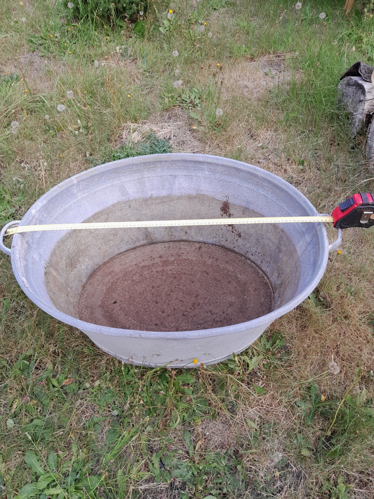 grote zinken vintage waskuip_ teil, Ophalen, Gebruikt, Metaal, 30 tot 60 cm