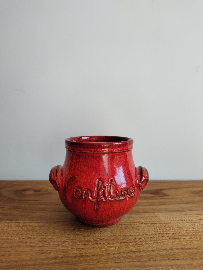 Vintage rode aardewerken jampot, Antiek en Kunst, Ophalen of Verzenden