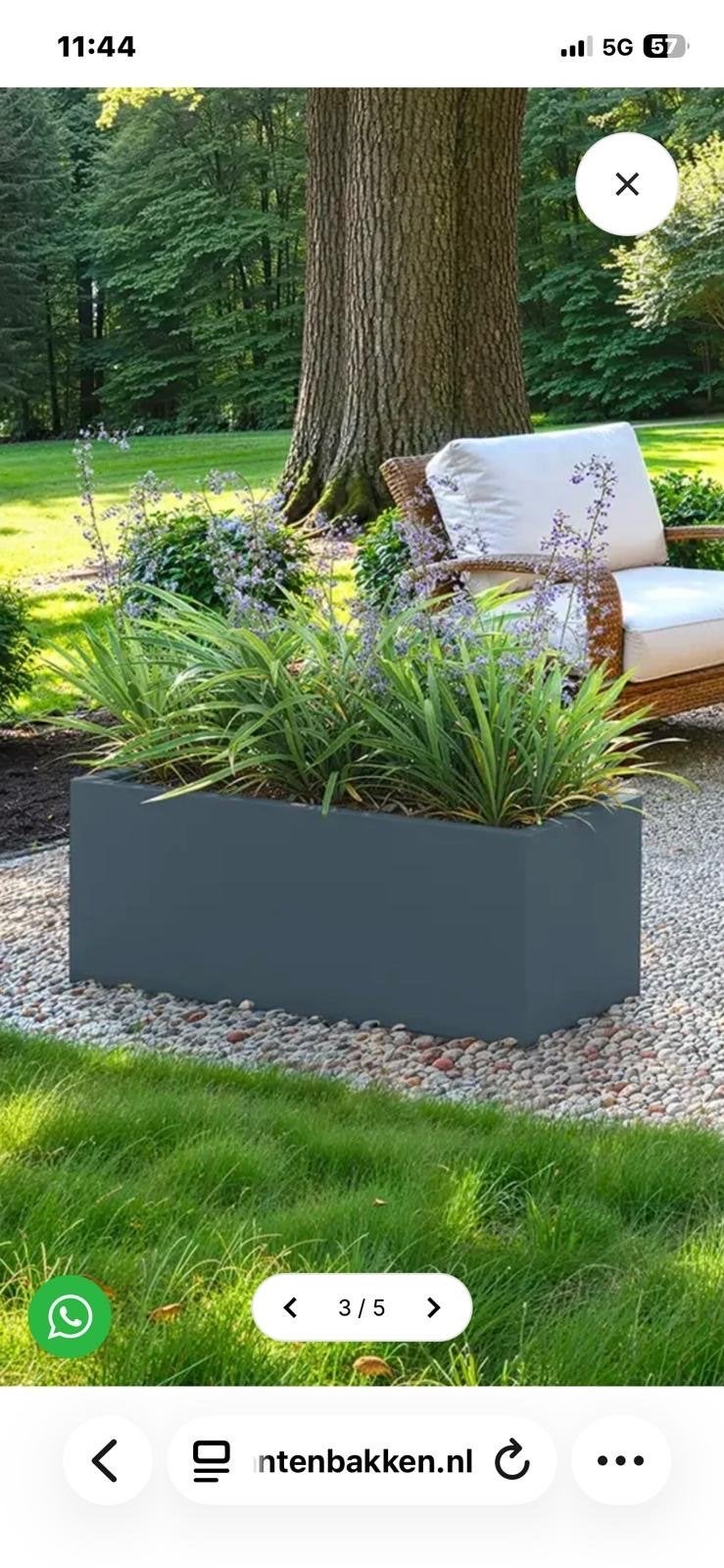 Grote plantenbak 100x40x40 cm - Grijs, Ophalen, Gebruikt, 100 cm of meer, Binnen