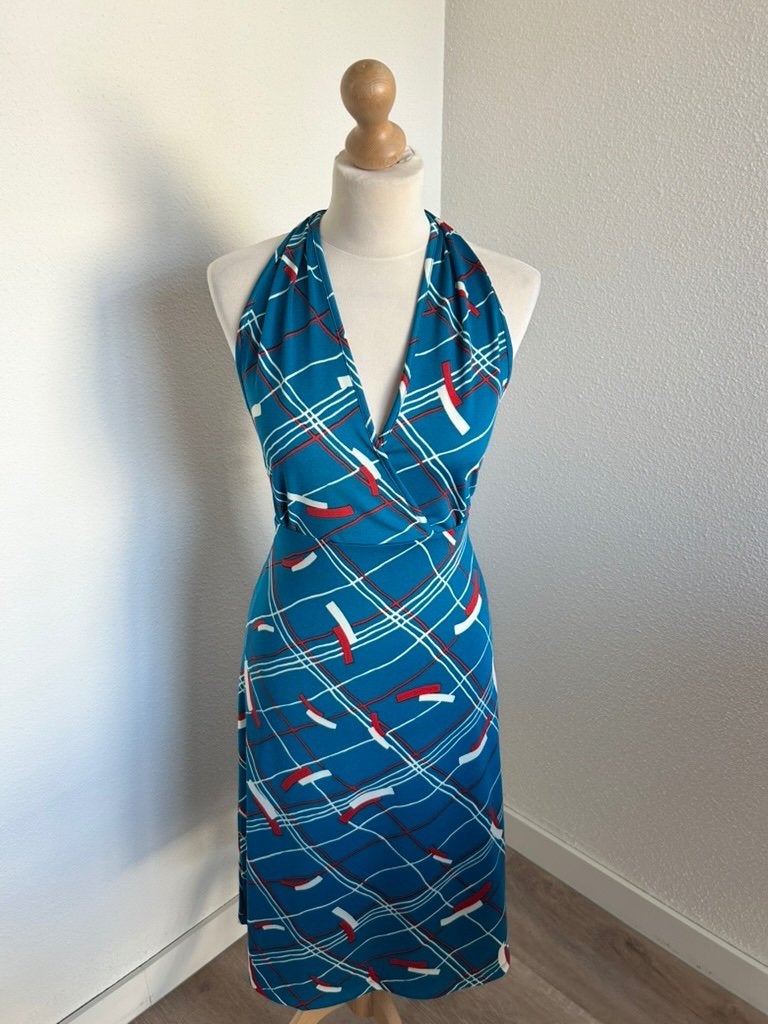 King Louie maat L blauwe racerback zomer jurk 3001