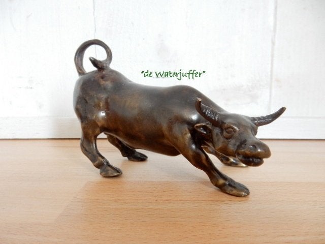 094* Bronzen wallstreet bull (Boven €75 geen verzendkosten), Ophalen of Verzenden, Nieuw, Overige materialen, Dierenbeeld