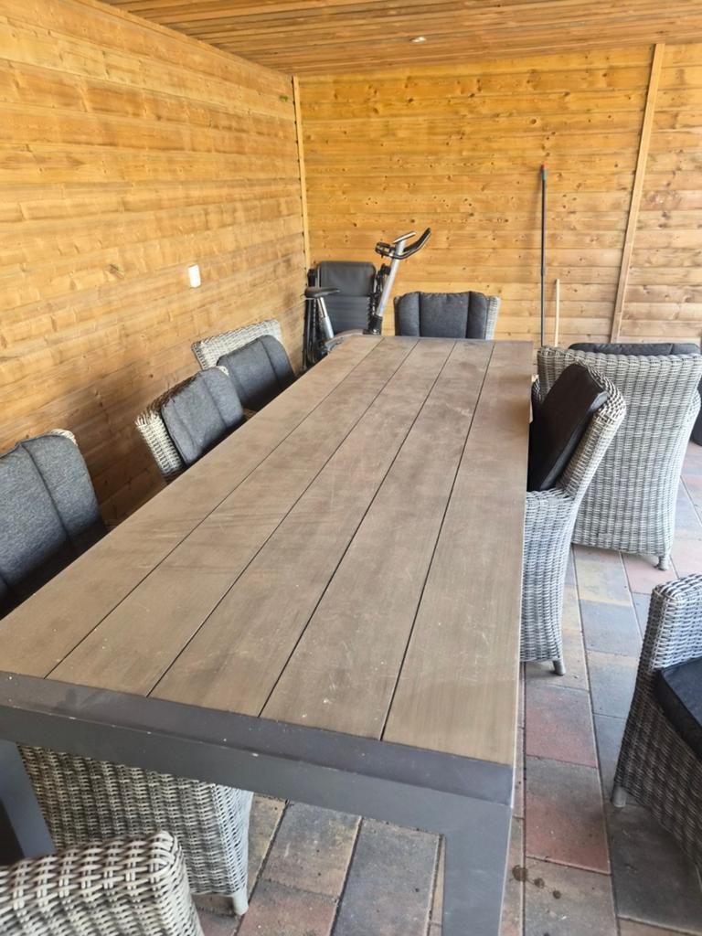 Bios Le Duc Buiten Eettafel - 260x90x30 cm, Ophalen, Gebruikt, Rechthoekig, Hout