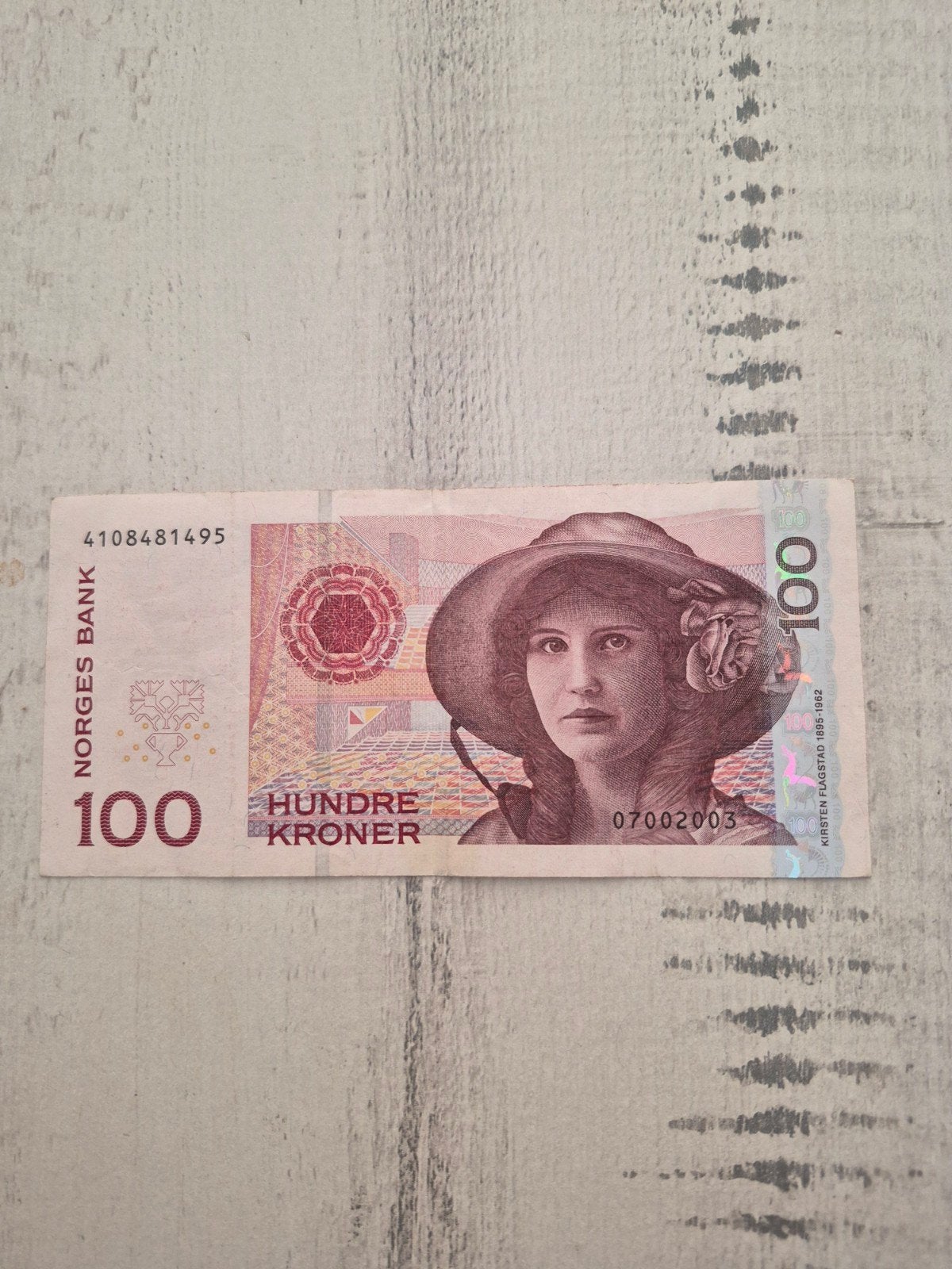 Noors biljet van 100 Kronen - Kirsten Flagstad, Ophalen of Verzenden, Overige landen