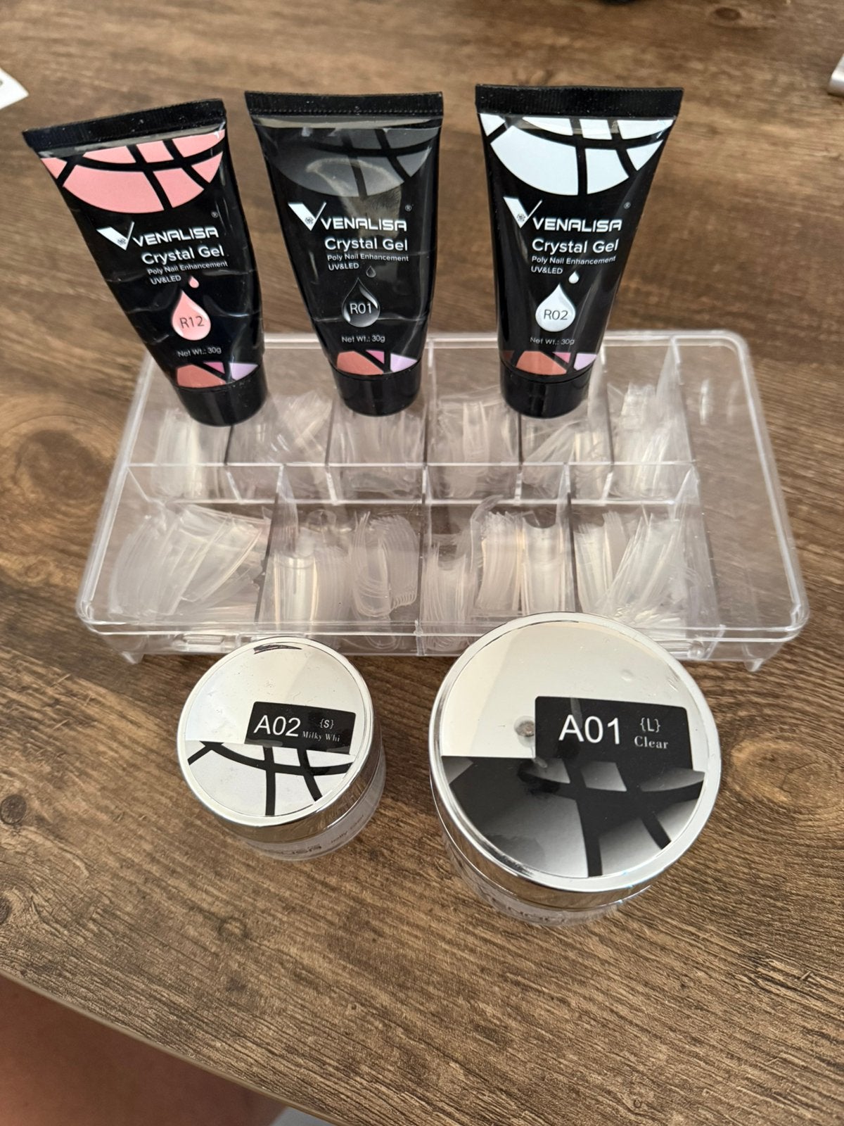 Set van Venalisa Gel en Polygel + Tips, Ophalen of Verzenden, Zo goed als nieuw, Overige kleuren, Handen en Nagels