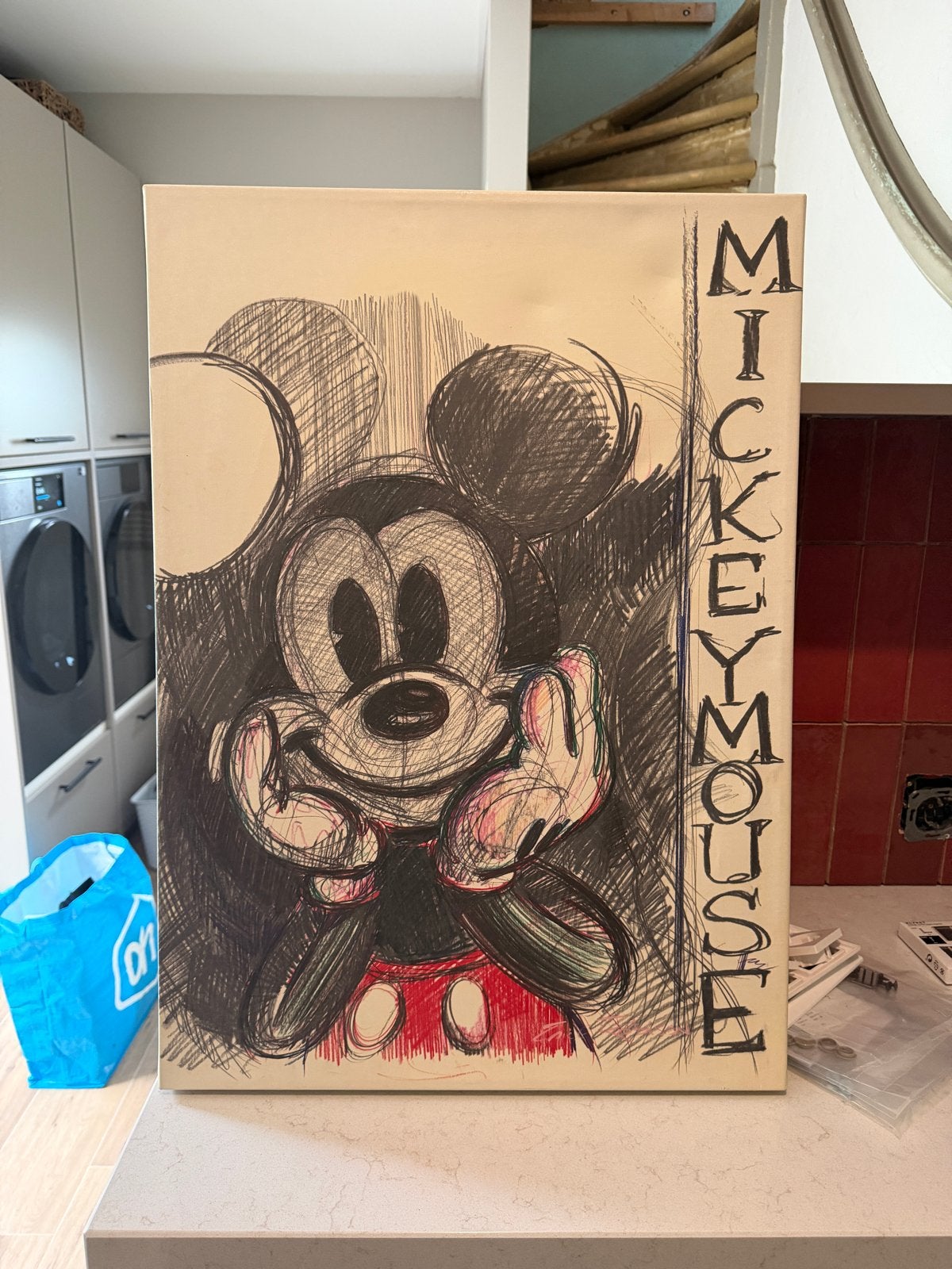 Mickey Mouse Canvas Schilderij - Disney 2007, Ophalen, 50 – 75, Gebruikt, Schilderij