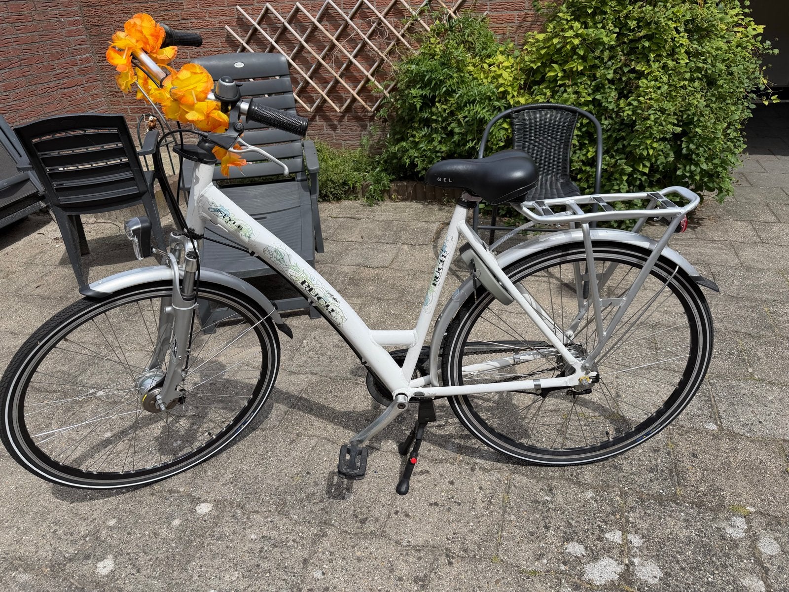 Puch Style Damesfiets - Wit, Zo goed als nieuw, Fietsen en Brommers, Fietsen | Dames | Damesfietsen, 53 tot 56 cm, Velgrem, Versnellingen