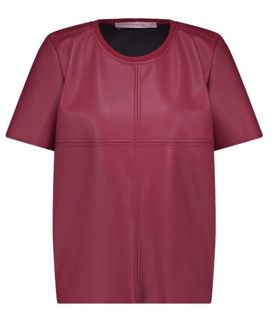STUDIO ANNELOES Top Faylin Faux Leather S, Ophalen of Verzenden, Zo goed als nieuw, Rood, Korte mouw