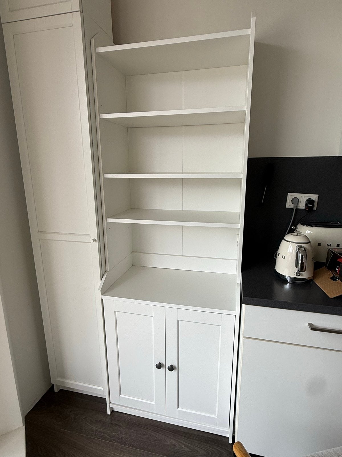 IKEA Hauga Witte kast met open vakken en deuren, Ophalen, Gebruikt, 200 cm of meer, 50 tot 100 cm