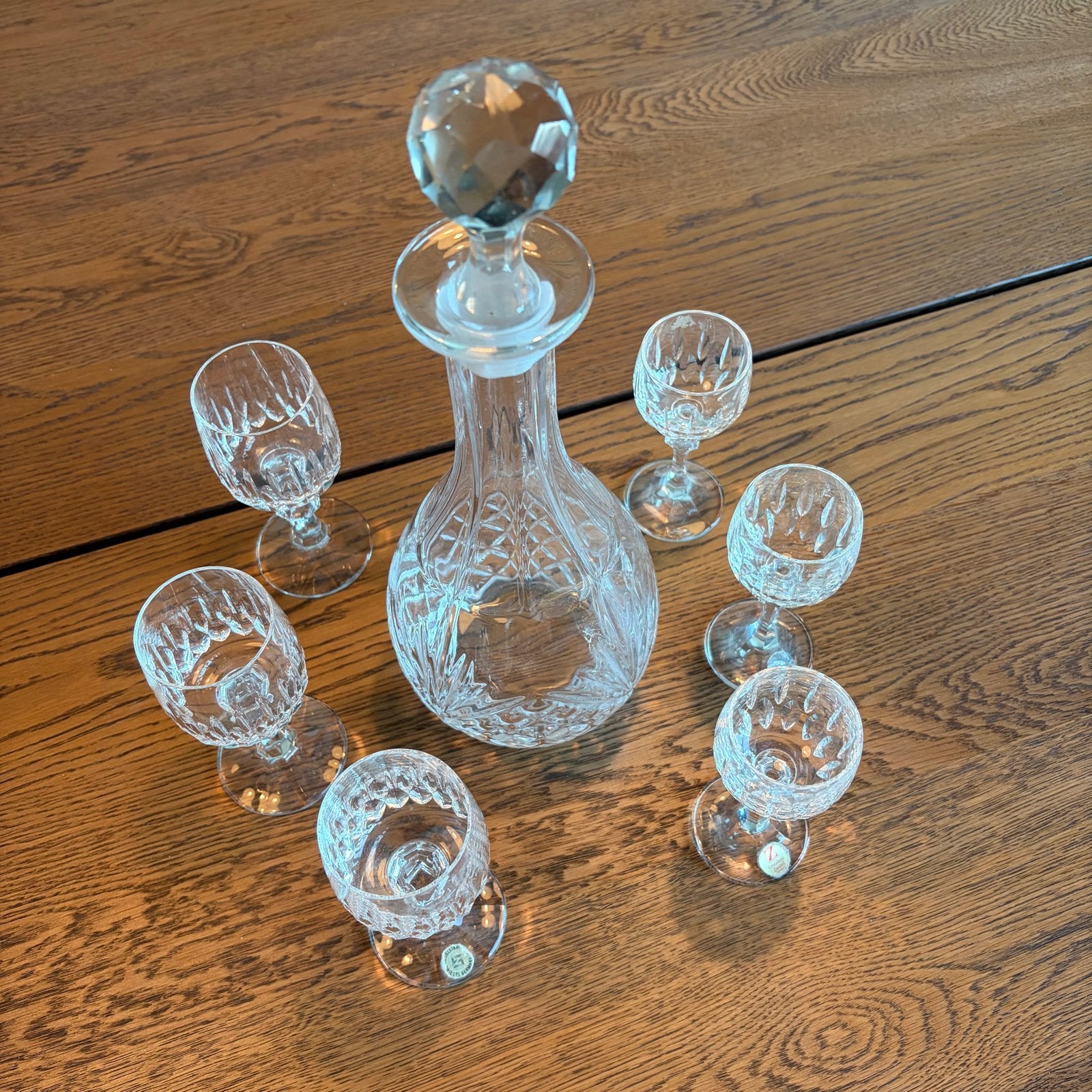 Kristallen karaf met 6 (2x3) likeurglaasjes, Ophalen