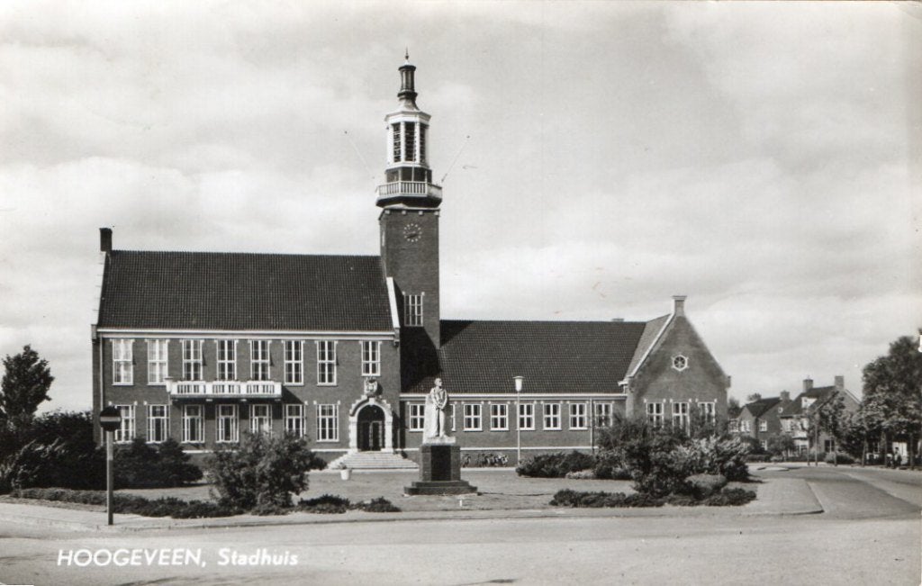 Hoogeveen  Stadhuis, Ophalen of Verzenden, 1940 tot 1960, Gelopen, Drenthe