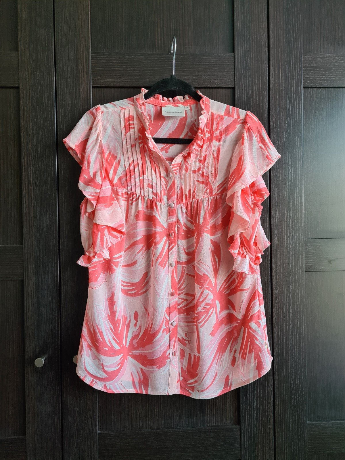 Fabienne Chapot blouse top wit roze vlindermouw 38 M, Kleding | Dames, Blouses en Tunieken, Maat 38/40 (M), Ophalen of Verzenden