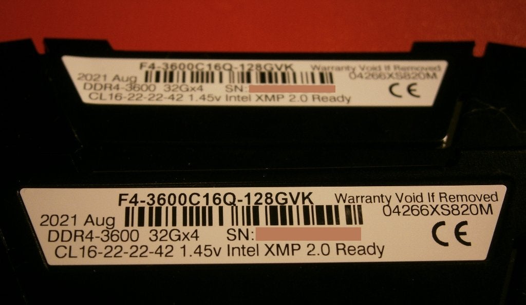 Foto 2 van 64gb DDR4-3600 GSkill Ripjaws V CL16 (2 x 32gb ) IN RGB SINK