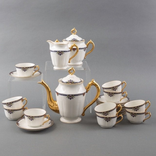 Porselein Theeservies E. Madesclaire jeune, Limoges *Koopje*, Antiek en Kunst, Ophalen of Verzenden