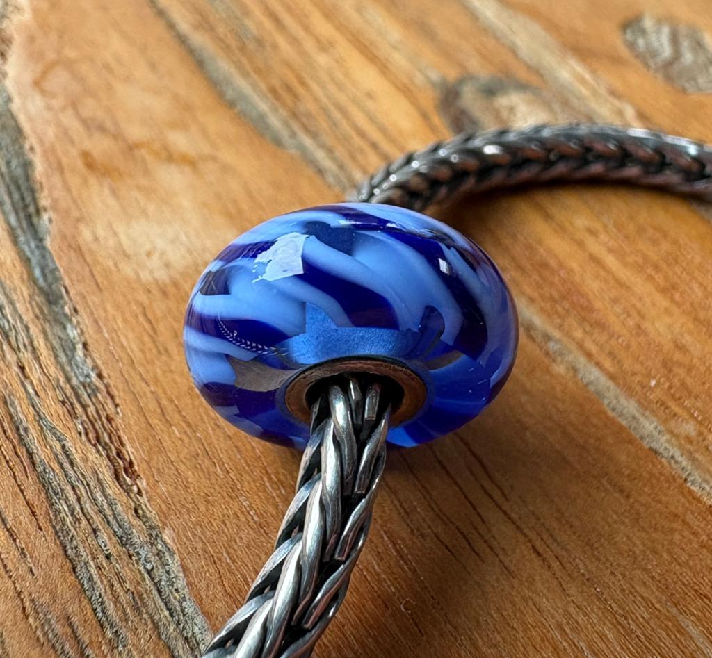 Trollbeads Retired Heldere Blauwe Vlecht, Verzenden, Nieuw, Glas of Kristal, Trollbeads