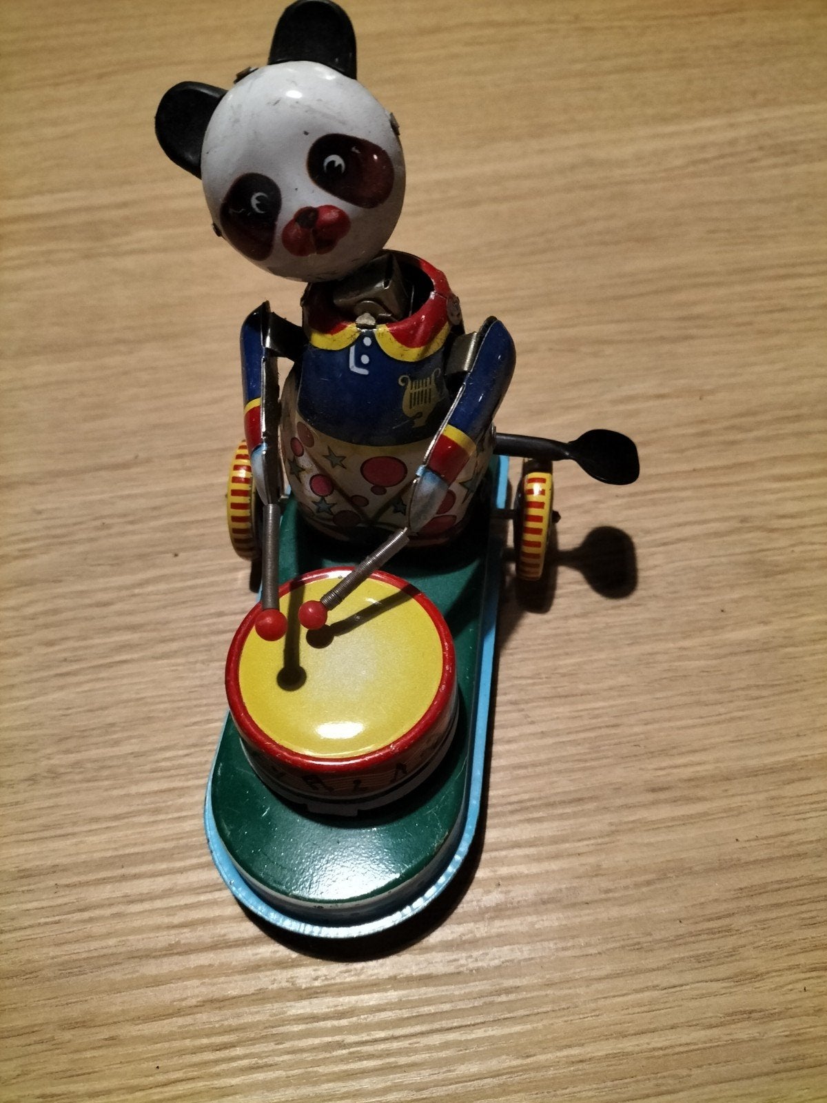 Vintage blikken opwindspeelgoed - Trommelende Panda (MS405), Ophalen of Verzenden