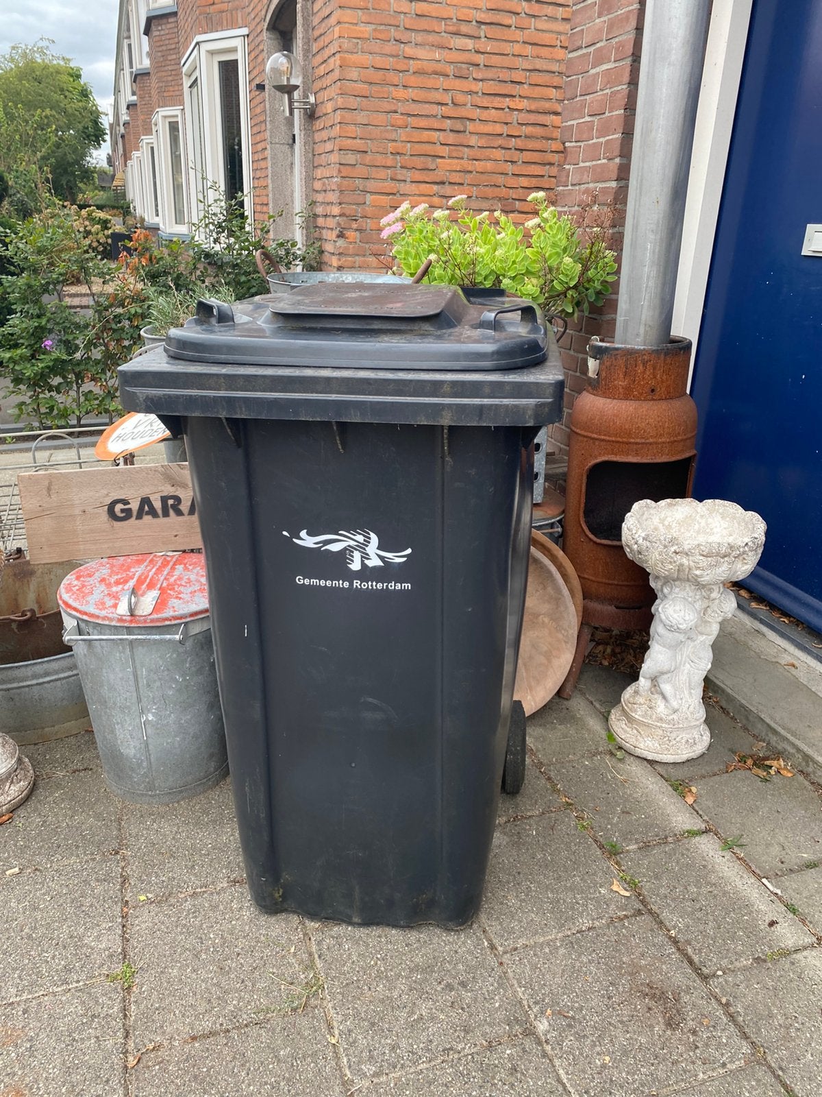 Kunststof rolcontainer grijs AFVALCONTAINER, Ophalen, Kunststof, Gebruikt, 40 liter of meer