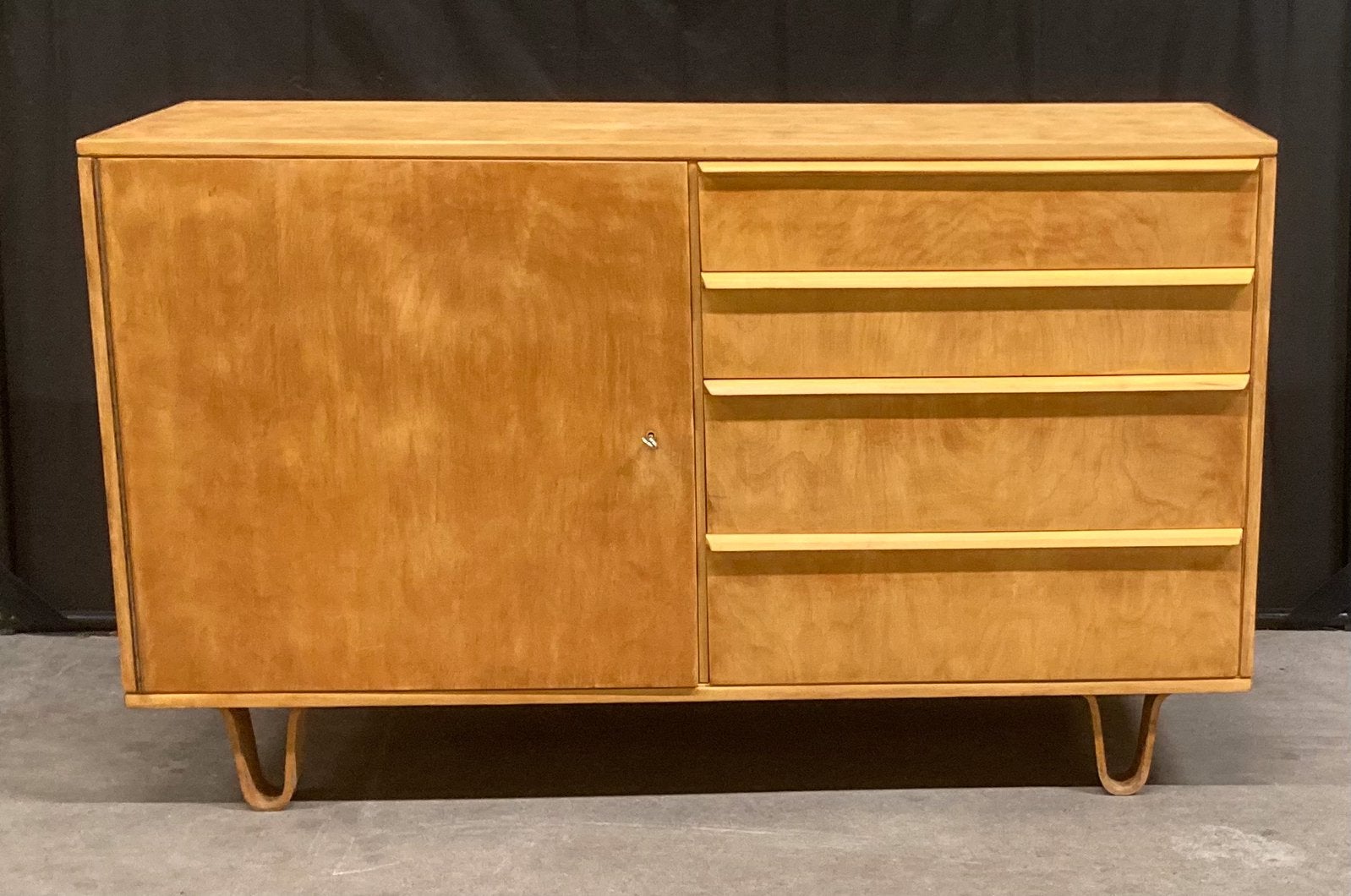 Vintage dressoir Pastoe Cees Braakman luspoten Berken serie, Huis en Inrichting, Ophalen, Gebruikt, Met deur(en), 75 cm of meer