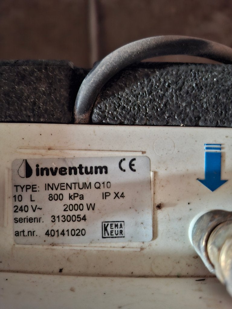 Inventum Q10 Close-in Boiler 10 Liter, Ophalen, Gebruikt, Boiler, Minder dan 20 liter