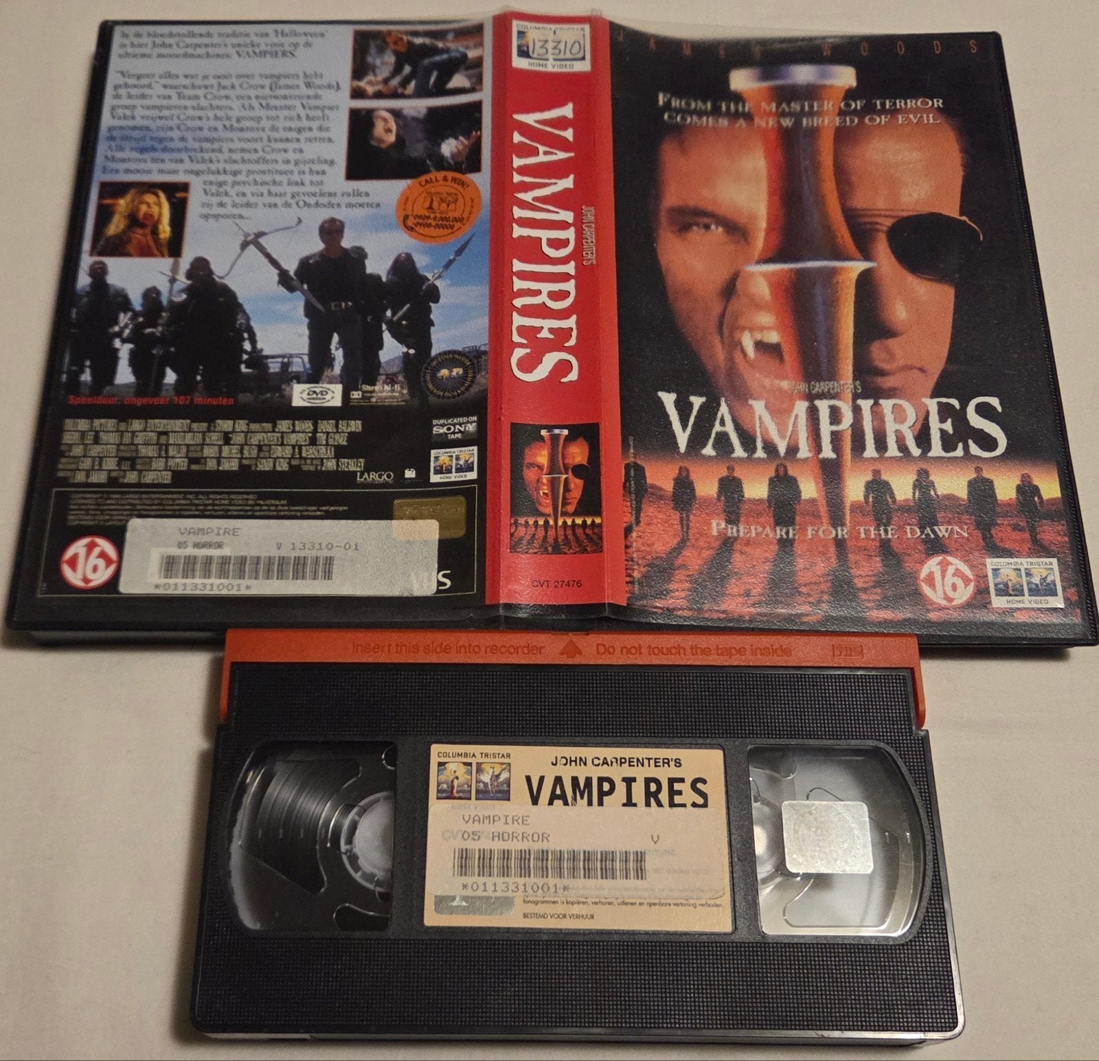 John Carpenter Vampires VHS Horror EX-RENTAL, Vanaf 16 jaar, Ophalen of Verzenden, Gebruikt, Horror