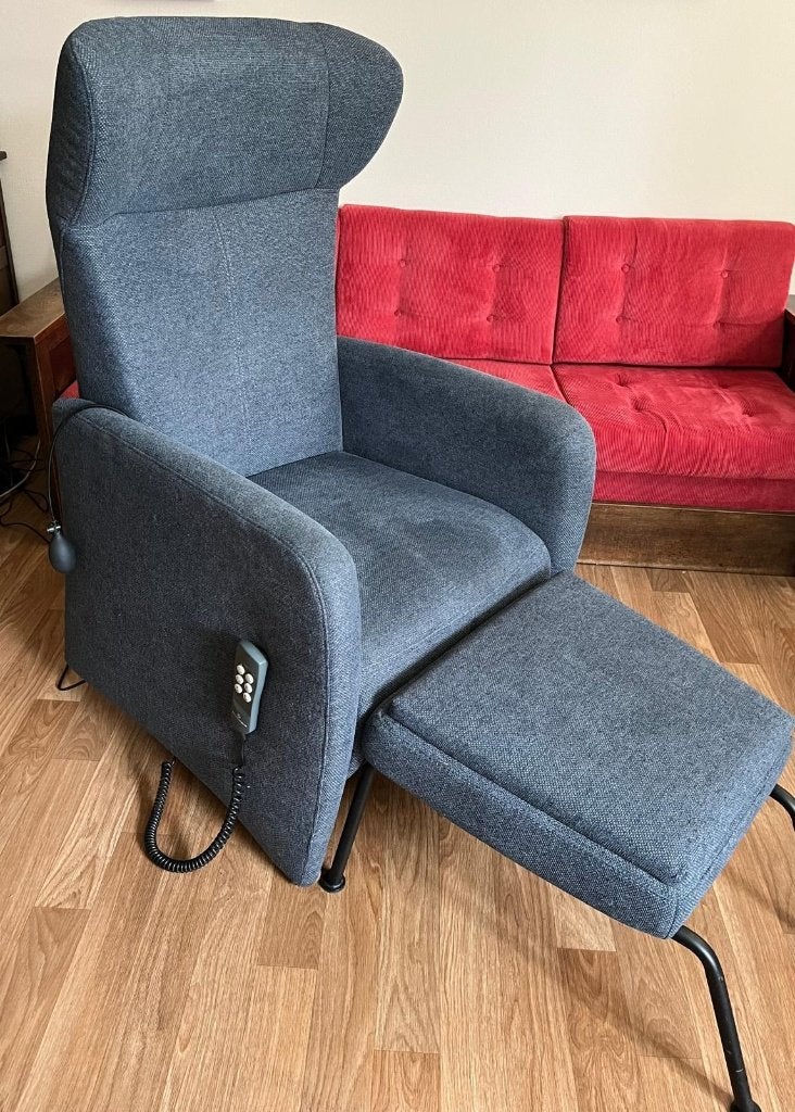 Sta op stoel, Huis en Inrichting, Stoelen, Ophalen, Gebruikt, Blauw, Eén