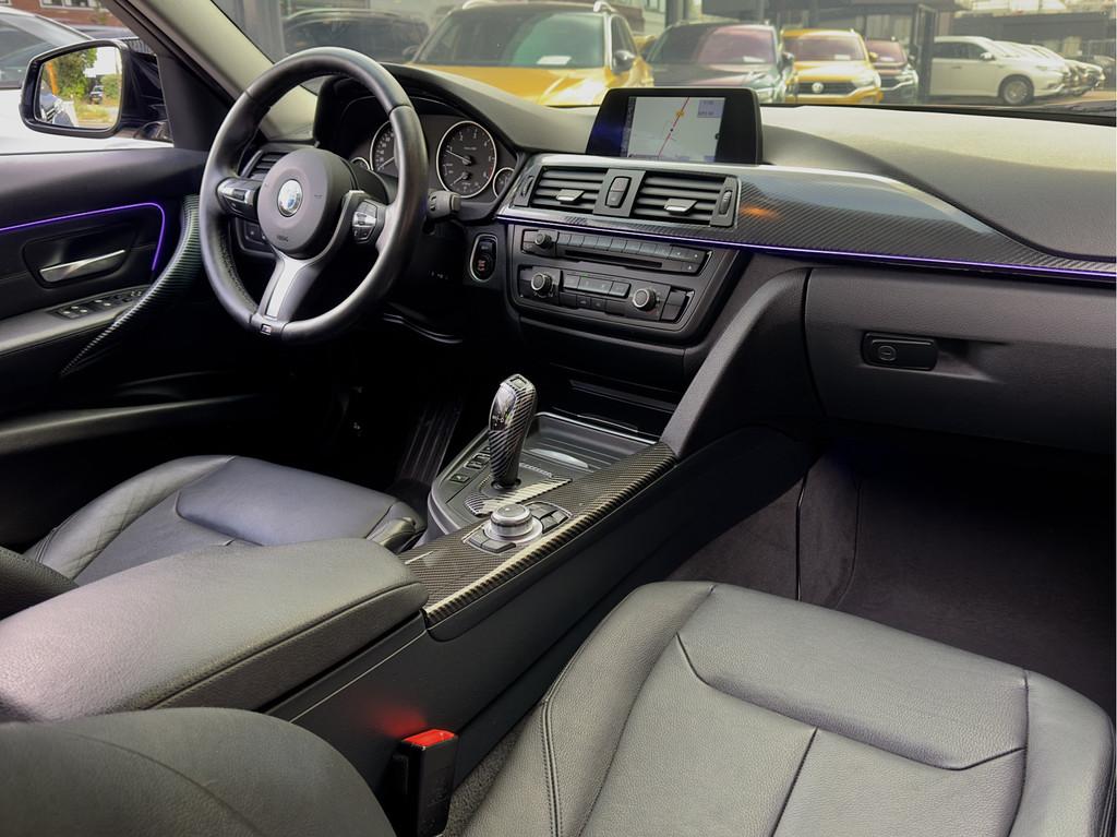 BMW 3-serie 320d AUT8 M-SPORT LEDER NAVI AIRCO LED LMV PDC, Auto's, BMW, Automaat, Achterwielaandrijving, Zwart, 4 cilinders