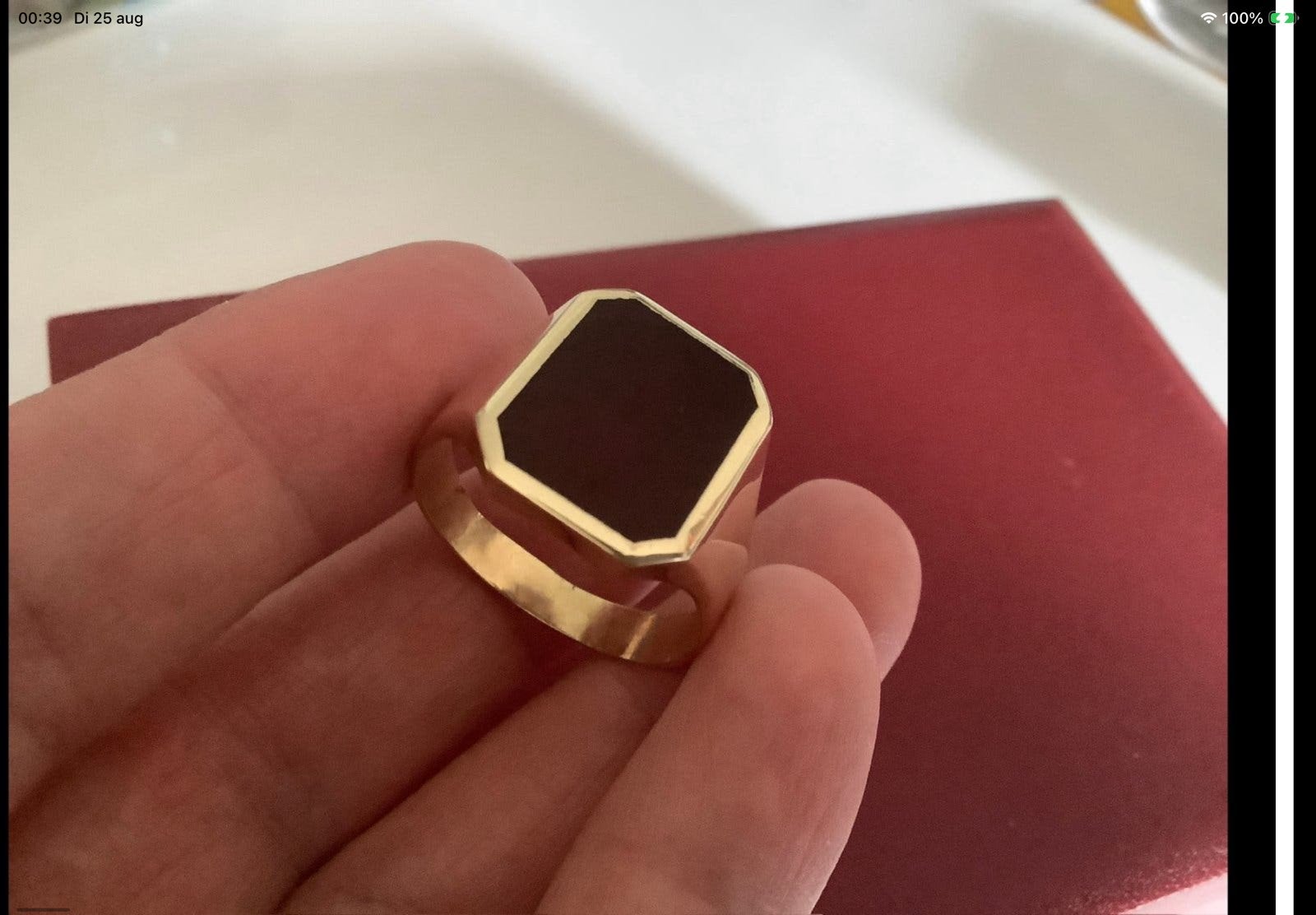 Antieke Gouden zegelring heren ring edelsteen Carneool 14 k, Sieraden, Tassen en Uiterlijk, Ringen, 20 of groter, Verzenden, Heer