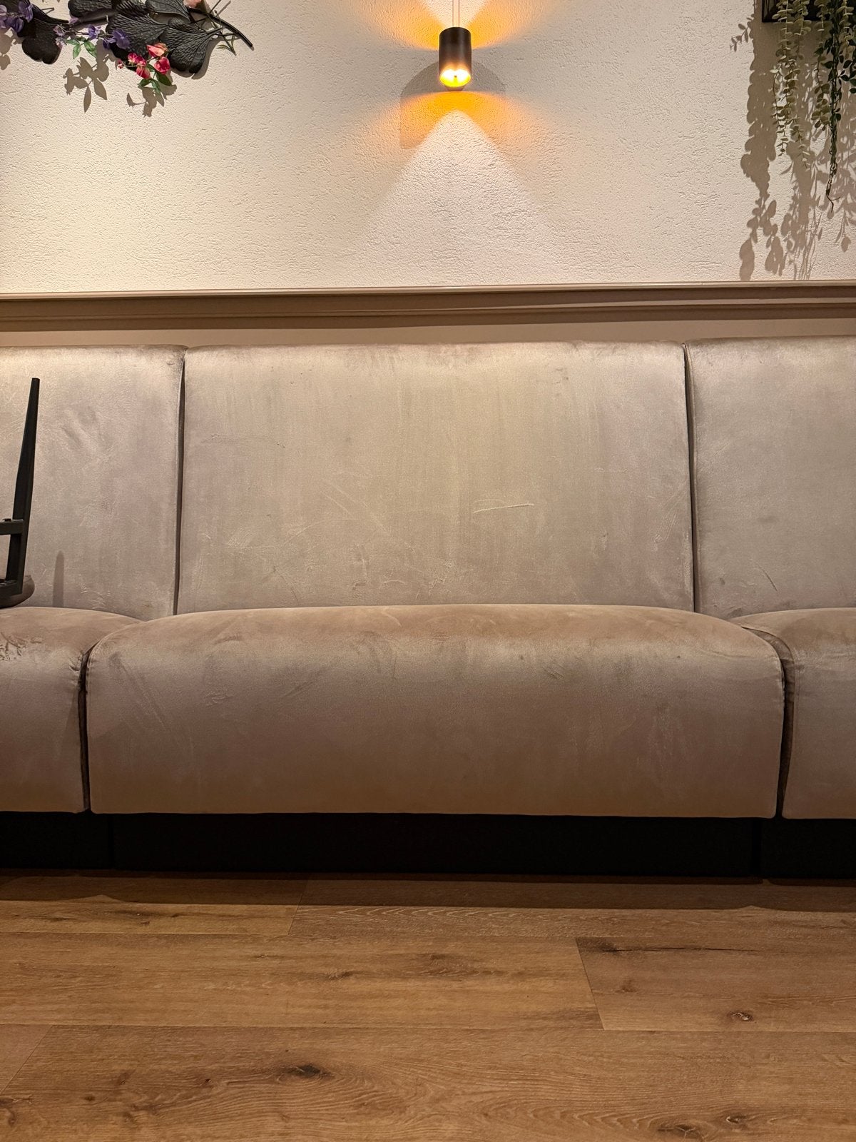 6x Gebruikte Horeca Banken - Beige Stof, Ophalen, Gebruikt, Stof