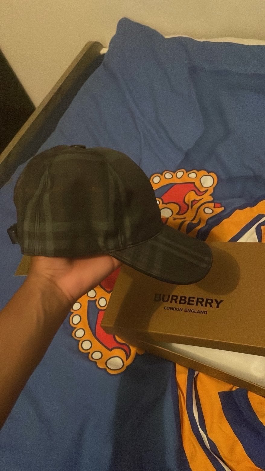 Burberry pet met klassiek ruitpatroon, Ophalen of Verzenden, Zo goed als nieuw, One size fits all, Pet