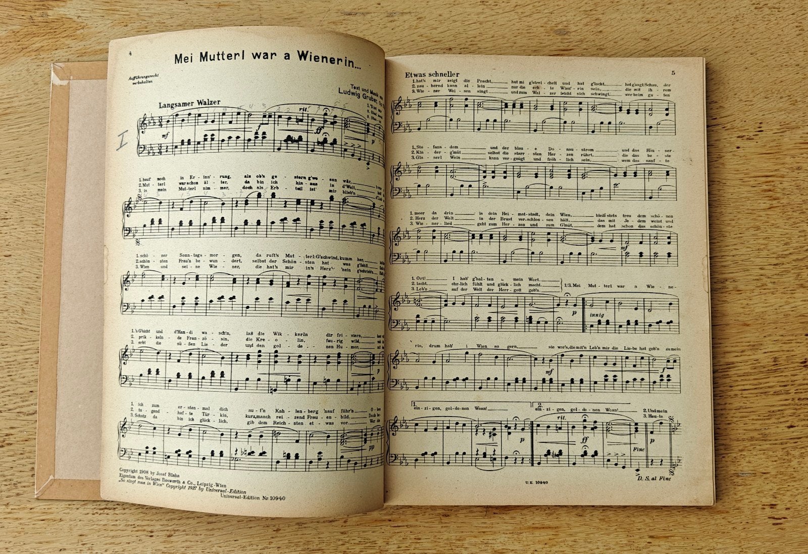 So singt man in Wien! 33 Wienerlieder voor piano/zang, Ophalen of Verzenden, Gebruikt, Piano