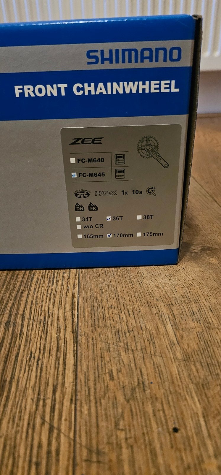 Shimano Crankstel Zee 83mm, Crankstel of Pedalen, Nieuw, Ophalen of Verzenden, Aluminium