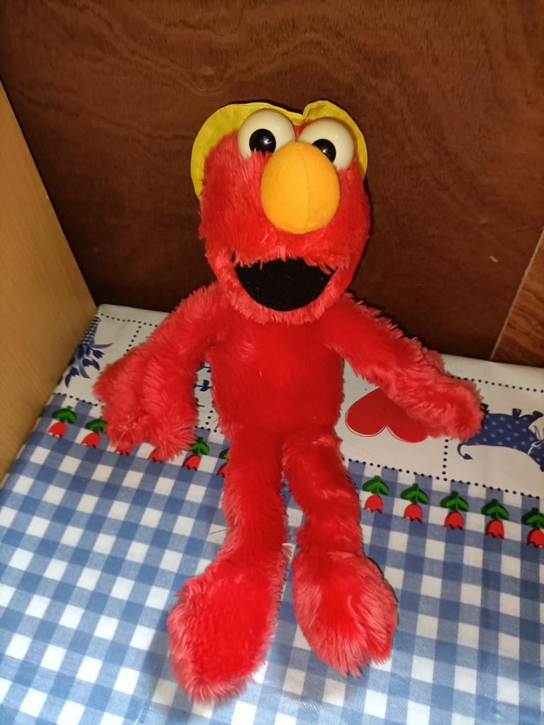 Elmo knuffel met gele hoed Applause Jim Henson, Ophalen of Verzenden, Zo goed als nieuw, Overige typen