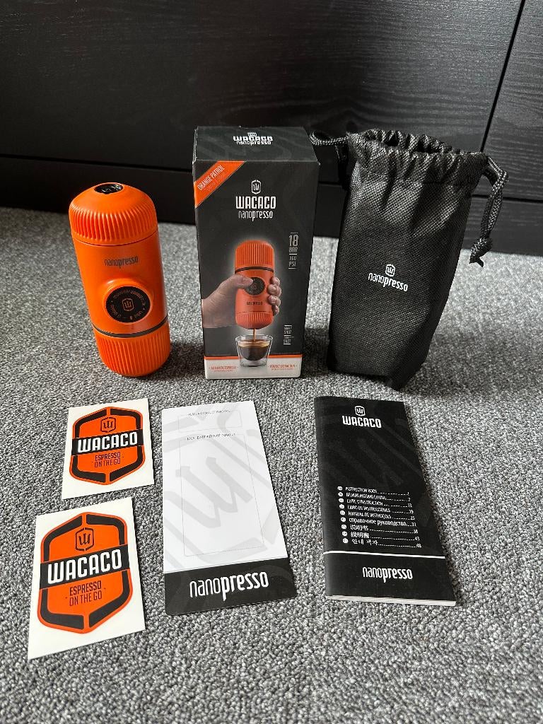 NIEUW: Wacaco Nanopresso – Compacte Espressomachine (18 Bar), Afneembaar waterreservoir, Espresso apparaat, Nieuw, Gemalen koffie