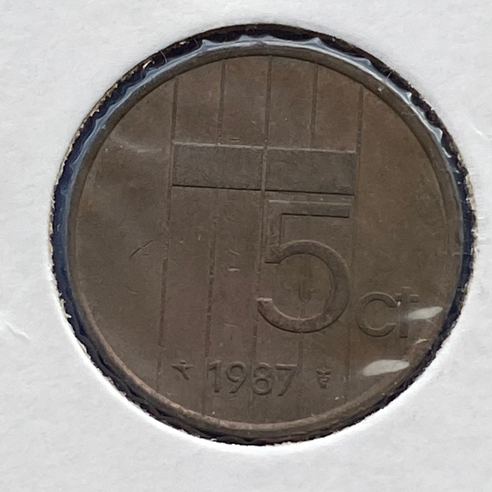 5 Cent / Stuiver uit 1987 van Beatrix, Verzenden, Koningin Beatrix, 5 cent, Losse munt