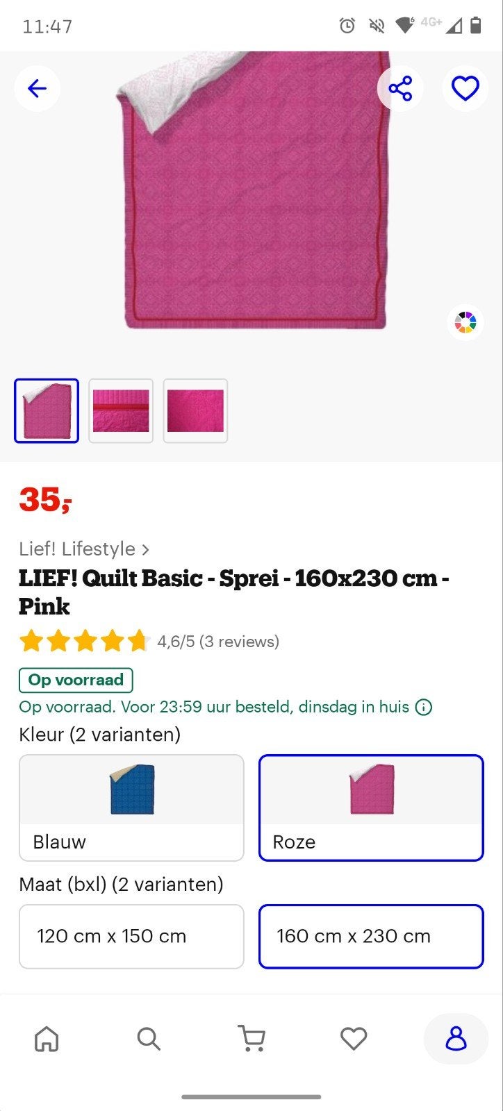 Twee x Roze Lief Lifestyle Sprei z.g.a.n. Per Stuk Of Samen, Ophalen of Verzenden, Eenpersoons, Roze