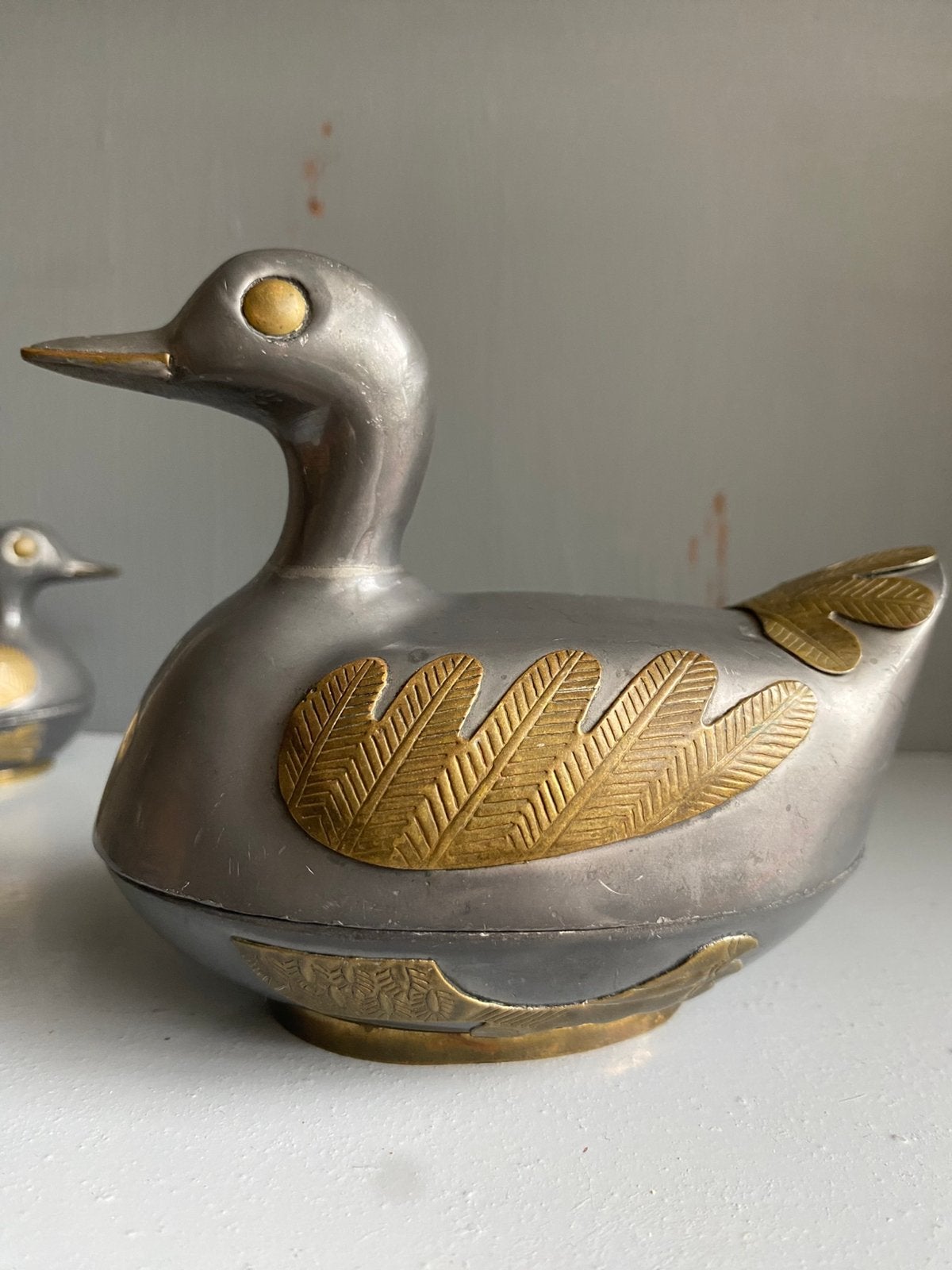 Vintage tinnen eenden - Set van twee!, Antiek en Kunst, Ophalen of Verzenden