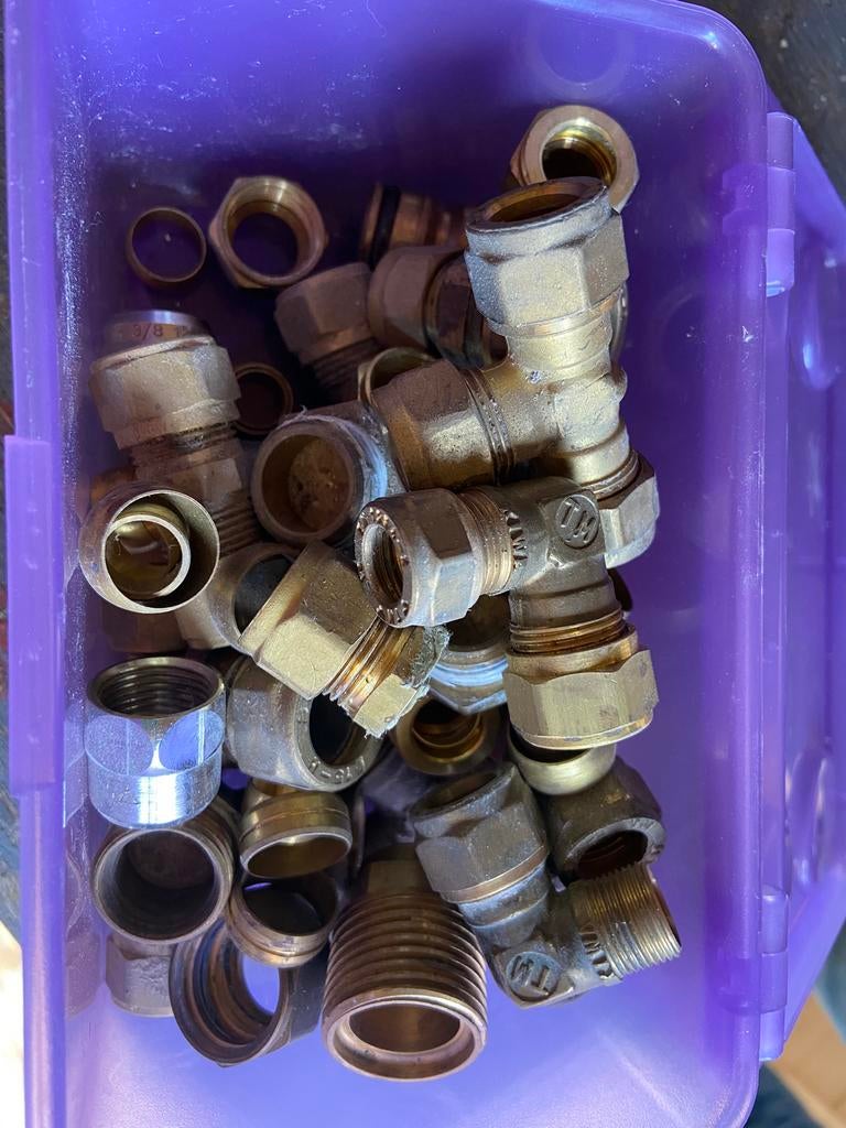 Diverse koperen koppelingen voor gas en water, Ophalen of Verzenden, Zo goed als nieuw, Overige typen